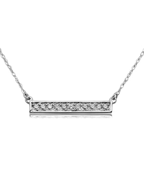 Collar Rectangular Jayda De Oro Blanco 14 K