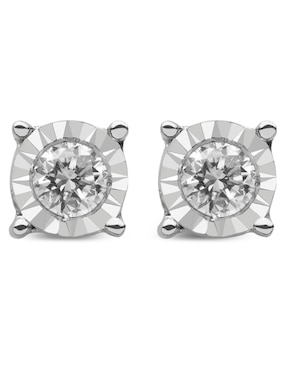 Aretes redondos Jayda de oro 14 K con acabado brillante diamante