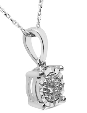 Collar Con Dije Jayda De Oro Blanco Con Diamante 14 k Acabado Brillante