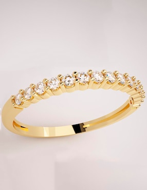 Anillo Fonelli 14 k de oro amarillo diamante pulido