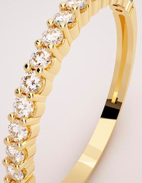Anillo Fonelli 14 k de oro amarillo diamante pulido