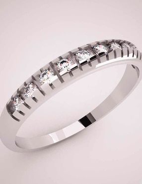 Anillo Fonelli 14 k de oro blanco diamante pulido