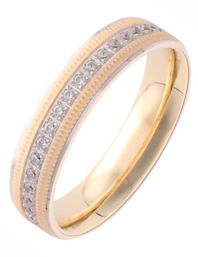 Anillo Fonelli 14 k de oro amarillo diamante diamantado