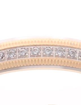 Anillo Fonelli 14 k de oro amarillo diamante diamantado