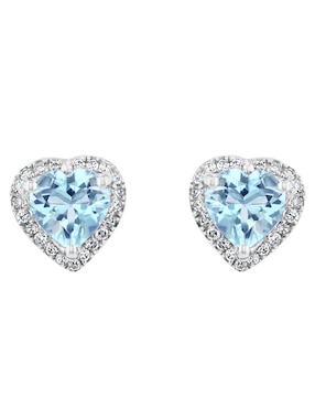 Broqueles de corazón Effy Aquarius de oro diamante