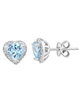 Broqueles de corazón Effy Aquarius de oro diamante