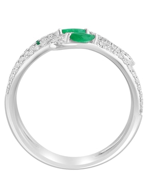 Anillo de serpiente Effy Brasilica 14 k de oro esmeralda y diamante brillante