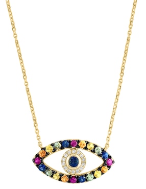 Collar de ojo turco Effy Water Colors de oro 14 K