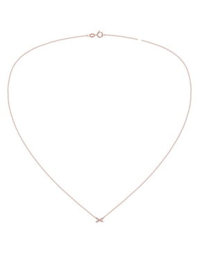 Collar de letra x Riccardo Orsato de oro rosa 14 K