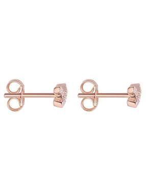 Broqueles de letra x Riccardo Orsato de oro rosa 14 K con acabado brillante diamante