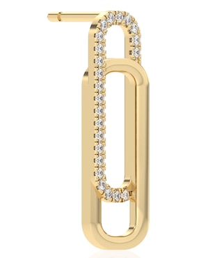 Aretes Stackis de oro con acabado brillante diamante