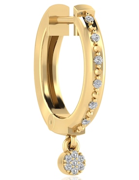 Aretes de aro Stackis de oro con acabado brillante diamante
