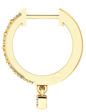 Aretes de aro Stackis de oro con acabado brillante diamante