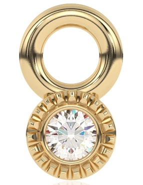 Dije Redondo Stackis De Oro Amarillo 14 K Diamante