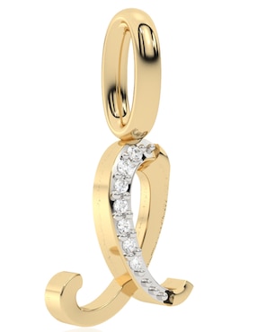 Dije de letras Stackis de oro amarillo 14 K diamante