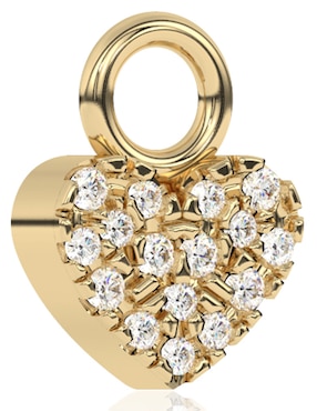 Dije de corazón Stackis de oro amarillo 14 K diamante