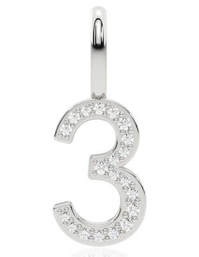 Dije Stackis de oro blanco 14 K diamante