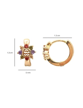 Aretes Oro Angelus con acabado brillante zirconia