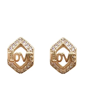 Aretes Oro Angelus con acabado brillante zirconia