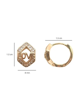 Aretes Oro Angelus con acabado brillante zirconia