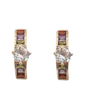 Aretes Oro Angelus con acabado brillante zirconia