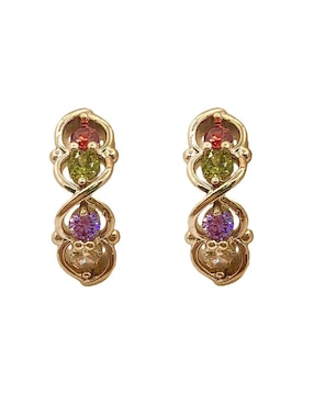 Aretes Oro Angelus con acabado brillante zirconia