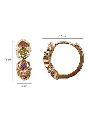 Aretes Oro Angelus con acabado brillante zirconia