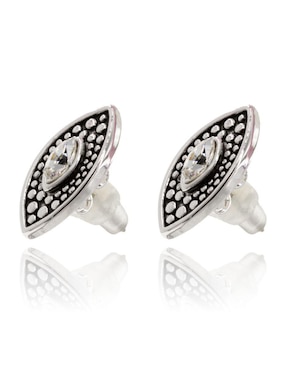 Broqueles de ojo Mayfer Joyería con acabado plateado swarovski