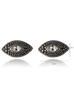 Broqueles de ojo Mayfer Joyería con acabado plateado swarovski