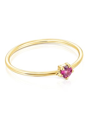 Anillo Tous Cool joy Liverpool rodolita con acabado baño de oro 18 k