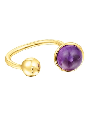 Anillo semicircular Tous Plump P 925 de plata vermeil amatista brillante