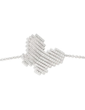 Pulsera Amore Mio de oro blanco con acabado pulido