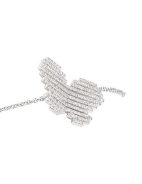 Pulsera Amore Mio de oro blanco con acabado pulido