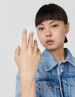 Anillo Tous Virtual garden 18 k de oro calcedonia brillante
