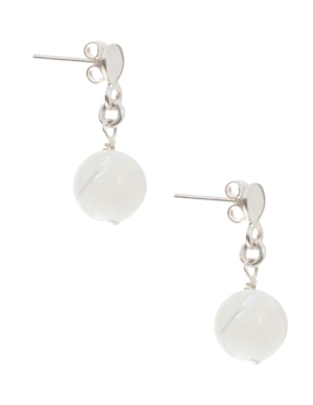 Aretes redondos E&N Cherny de plata P 925 con acabado lustre madre perla