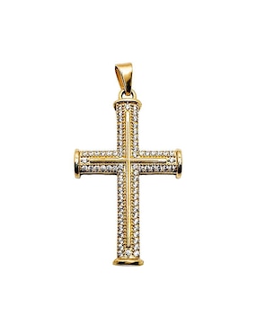 Dije Crixus Joyeria Cruz De Oro 10 K Zirconia