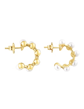 Arracadas Tous Gloss con acabado baño de oro perla