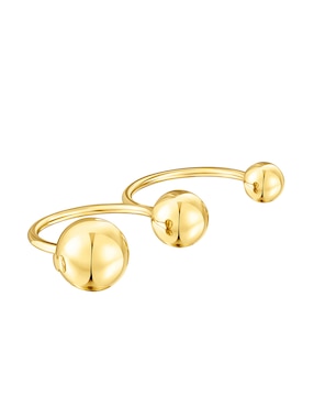 Anillo semicircular Tous Plump P 925 de plata vermeil brillante