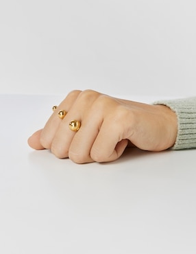 Anillo semicircular Tous Plump P 925 de plata vermeil brillante