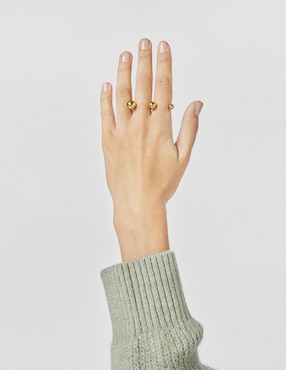 Anillo semicircular Tous Plump P 925 de plata vermeil brillante