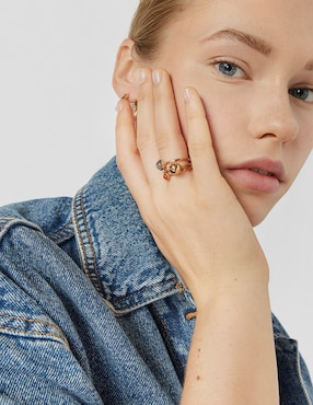 Anillo Tous Plump P 925 de plata vermeil labradorita brillante