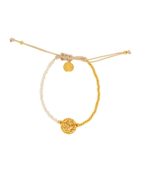 Pulsera Ablime Joyería Perlas Con Acabado Baño De Oro