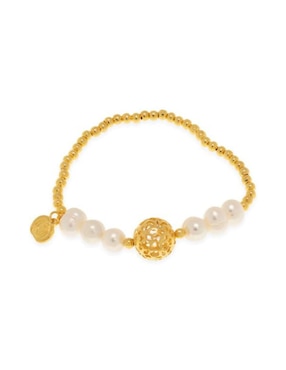 Pulsera Ablime Joyería Perlas Con Acabado Baño De Oro