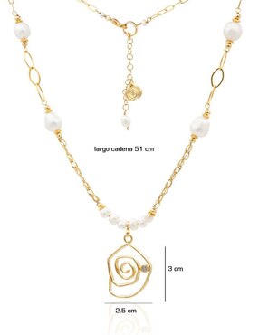 Collar Ablime Joyería Rosas de baño de oro