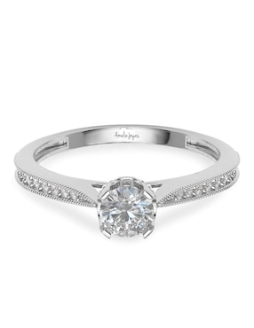 Anillo De Compromiso Amelie Joyas 14 K De Oro Zirconia