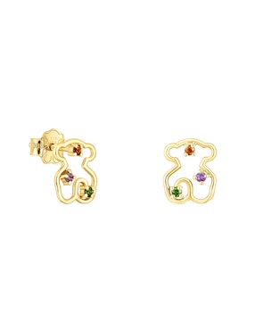 Aretes De Oso Tous Tsuri De Oro 18 K Granate