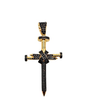 Dije De Cruz Crixus Joyeria De Oro Amarillo 10 K Zirconia