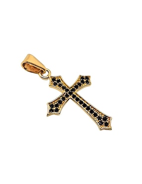 Dije de cruz Crixus Joyeria de oro amarillo 10 K zirconia