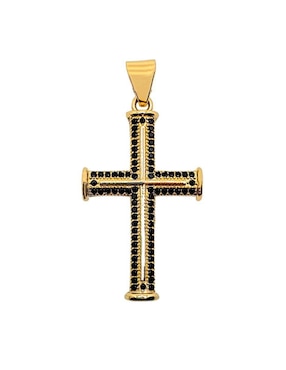 Dije De Cruz Crixus Joyeria De Oro Amarillo De 10 K Zirconia