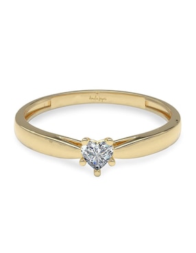 Solitario Amelie Joyas 14 K De Oro Zirconia